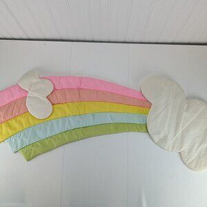 Vintage Wooltex International Plush Pastel Rainbow with Clouds Wall Hanging 42"